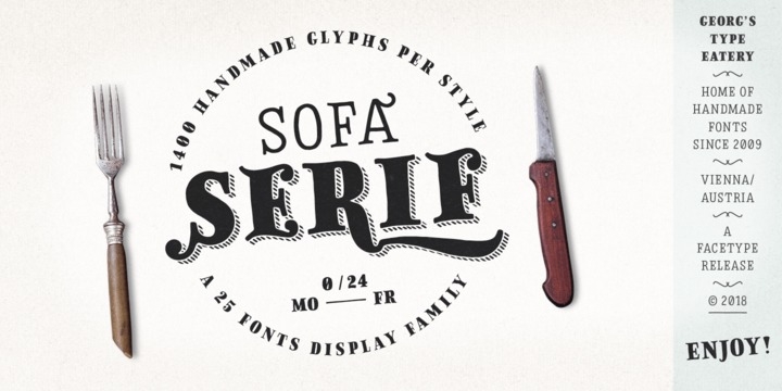 Beispiel einer Sofa Serif Hand-Schriftart